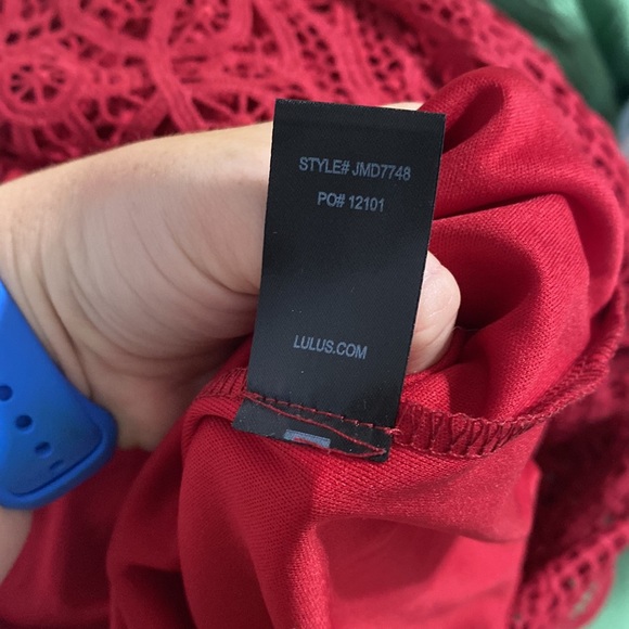 Lulu’s Real Life Dream Berry Red Lace Midi Dress - Picture 12 of 13
